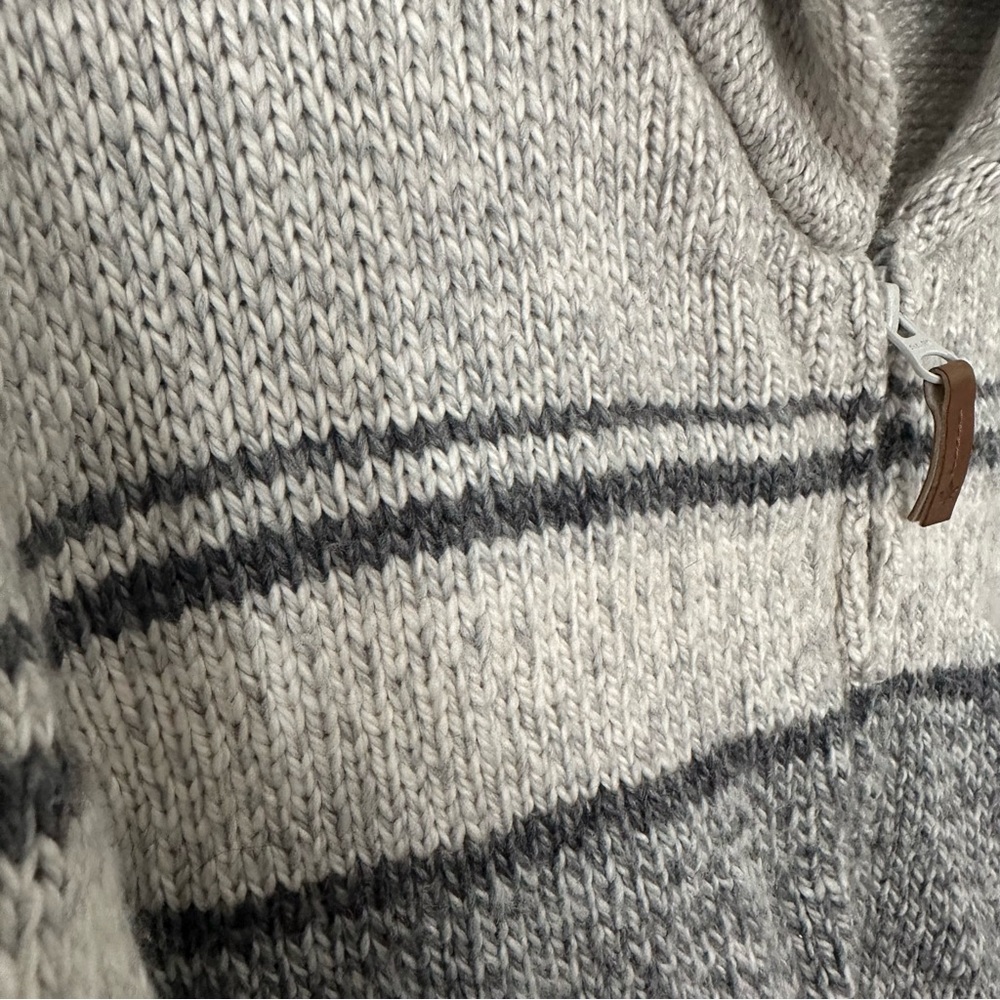 Nordic Men’s Zip Cardigan Sweater Gray XXL Canadian Cozy Outdoor Granola Vibe - Picture 3 of 12